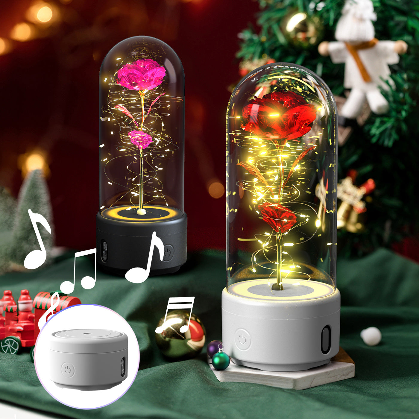 2-in-1 Rose LED Light with Bluetooth Speaker