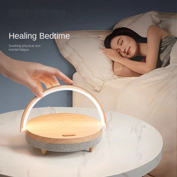 Minimalist Bedside Lamp with Wireless Charger & Bluetooth Speaker